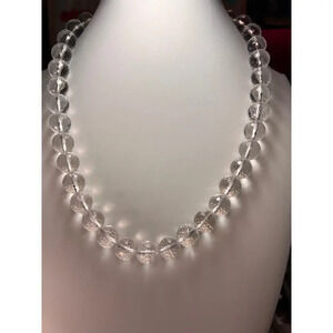 Clear quartz necklace with sterling silver clasp